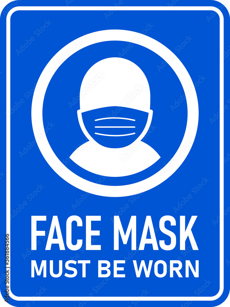 Face Mask Must Be Worn or No Face Mask No Entry Policy Rectangular