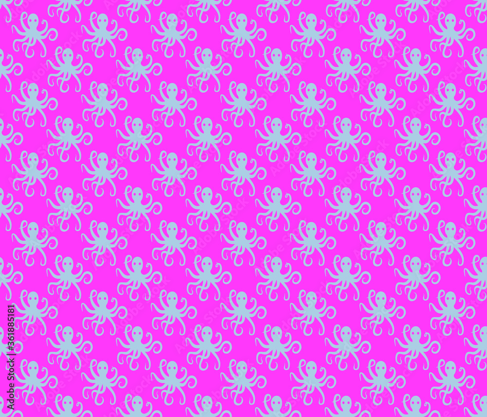 Simple octopus pattern seamless repeat background Simple octopus pattern seamless repeat background