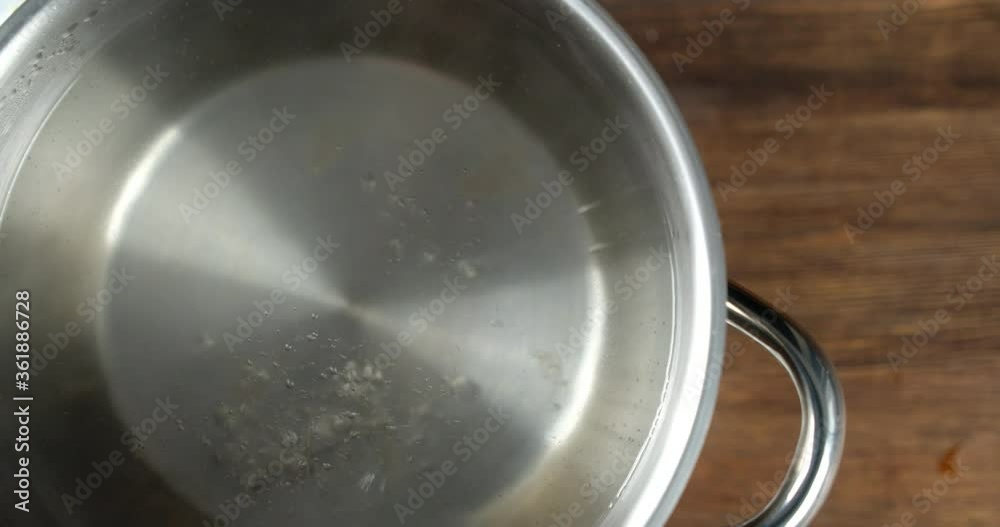 In a saucepan boil water with air bubbles. In a saucepan boil water with air bubbles.