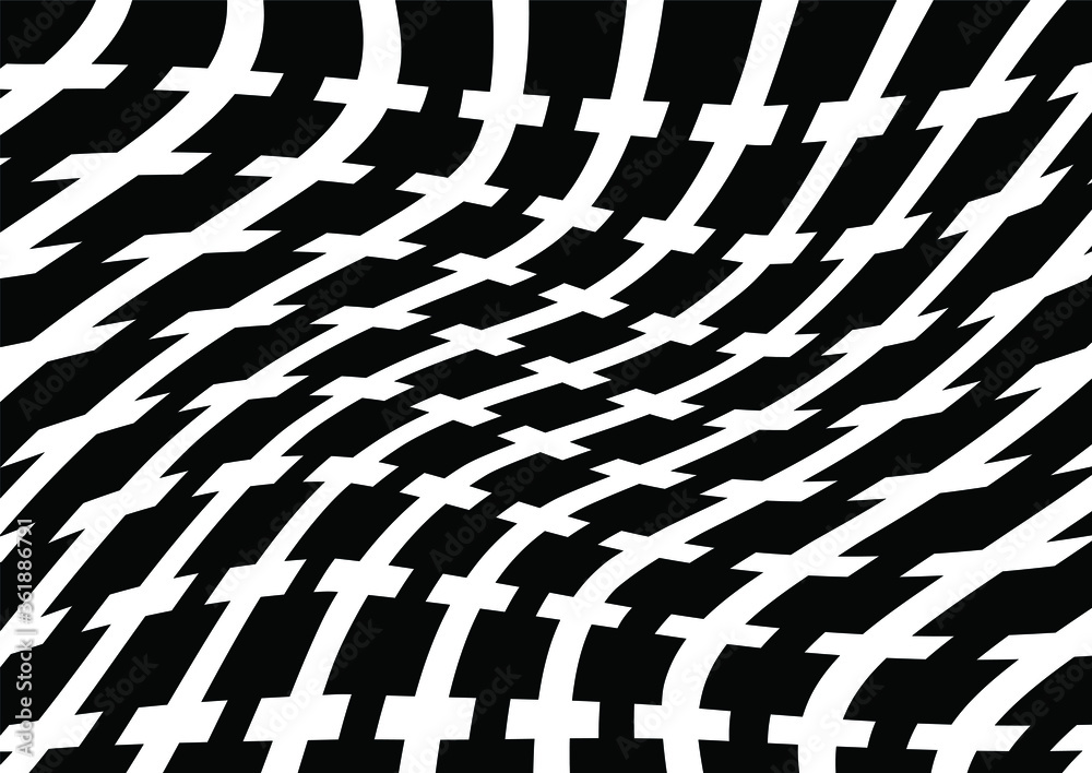 Abstract stripped geometric background. Vector illustration. Stylish vector texture. Retro Monochrome Geometric Background