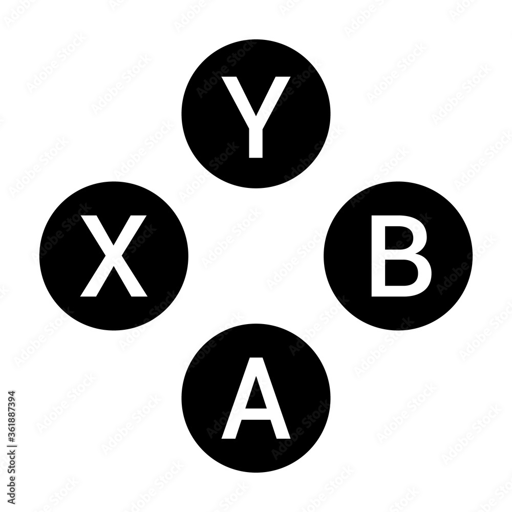 Game controller buttons flat vector icon for video gaming apps, websites and games Game controller buttons flat vector icon for video gaming apps, websites and games
