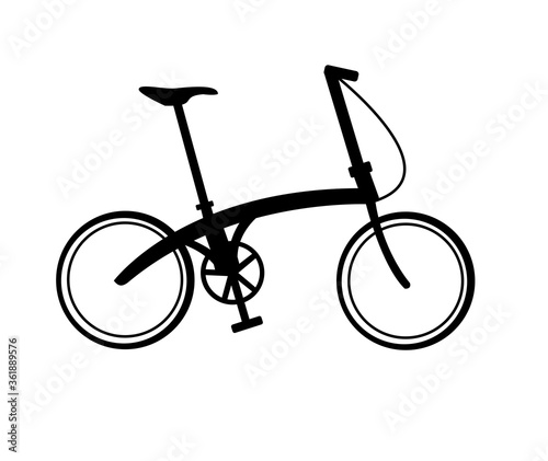 folding bike silhouette vector