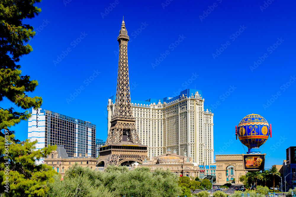 Eiffel Tower at Paris Hotel. Las Vegas, Nevada Editorial Stock