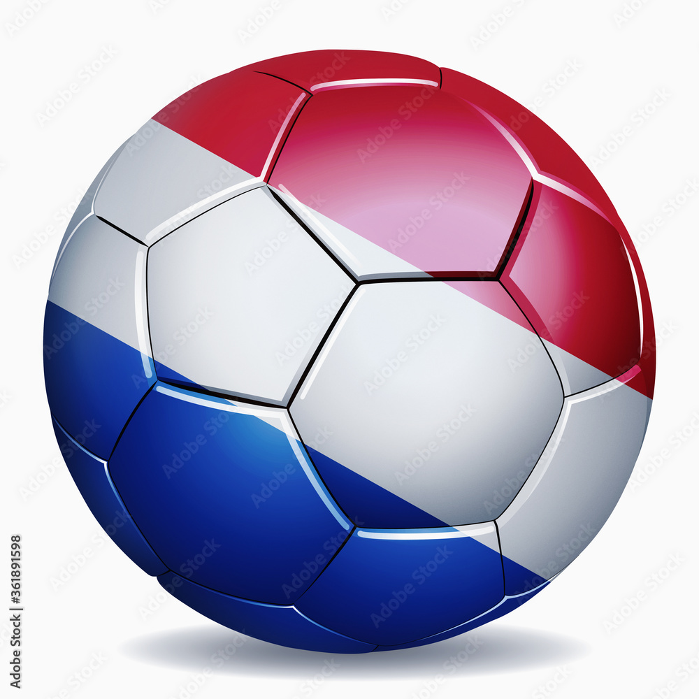 Fototapeta premium Netherlands flag on soccer ball