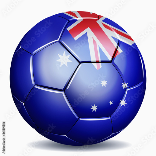 Australia flag on soccer ball photo