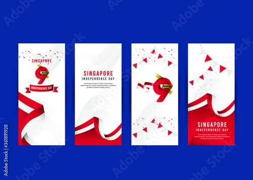Singapore independence day vector template. Design for banner; greeting cards or print.