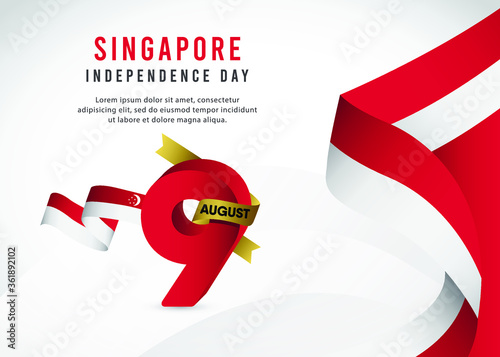 Singapore independence day vector template. Design for banner; greeting cards or print.
