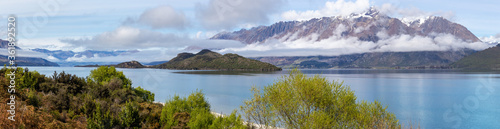 Wakatipu lake and snow capped Southern Alps, New Zealand