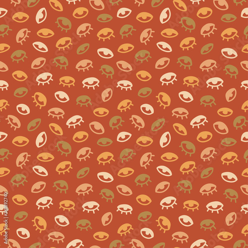 Seamless pattern with hand drawn eye, vector illustration