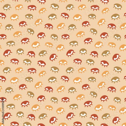 Seamless pattern with hand drawn eye, vector illustration