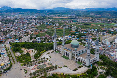 aerial view of mosque