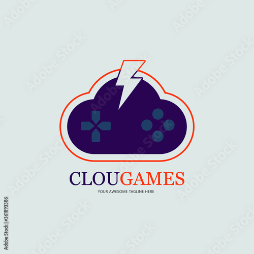 vector illustration of a cloud gaming concept