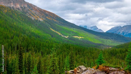 Bulwark Peak With Jasper Mountain Valley Time Lapse 4K