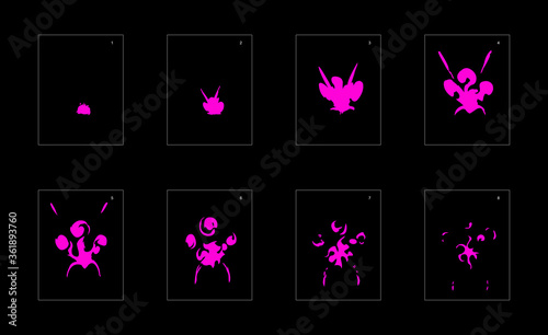 Shine poison explosion effect. Poison explosion animation effect. Animation Sprite sheet for games, cartoon or animation. vector style animation effect 1372.
