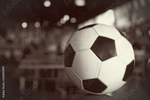 Selective focus on a soccer ball