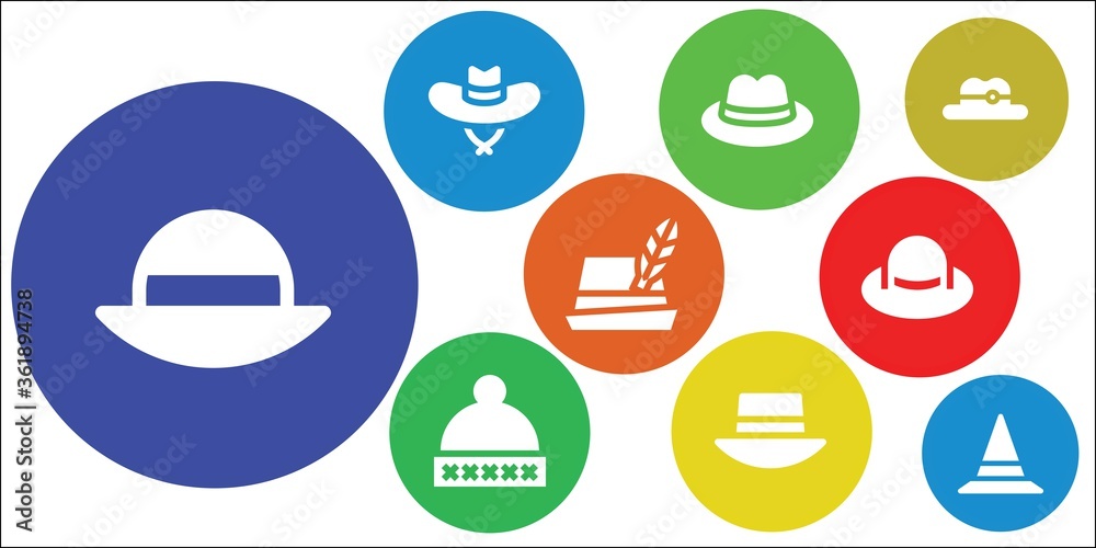 Modern Simple Set of hard hat Vector filled Icons Modern Simple Set of hard hat Vector filled Icons