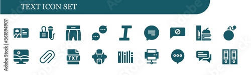 text icon set