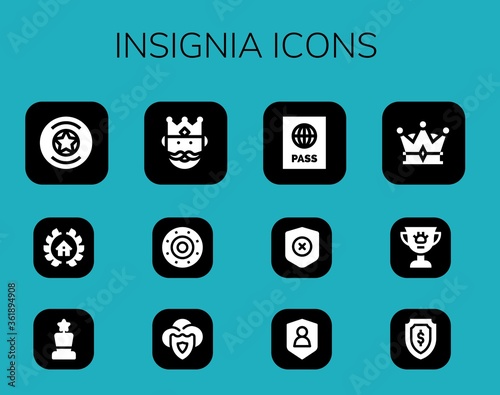 Modern Simple Set of insignia Vector filled Icons