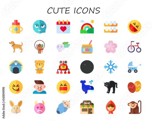 Modern Simple Set of cute Vector flat Icons