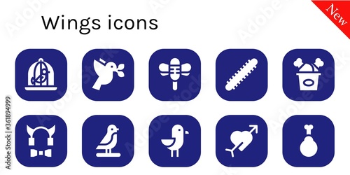 wings icon set