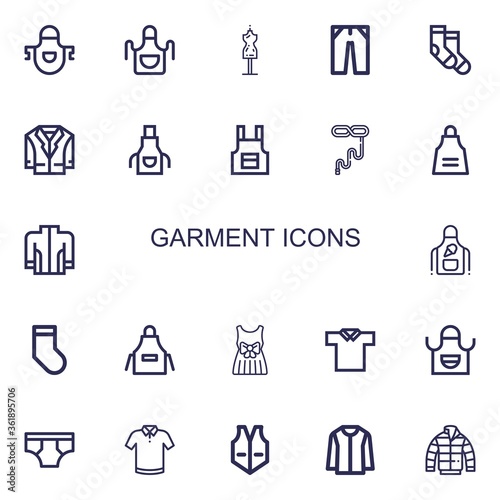 Editable 22 garment icons for web and mobile