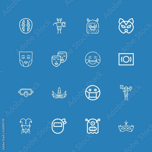 Editable 16 humor icons for web and mobile