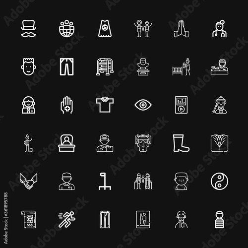 Editable 36 male icons for web and mobile