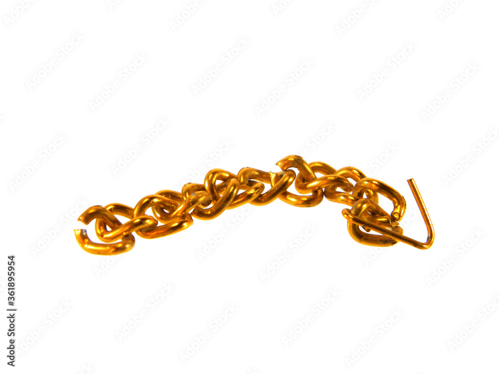 copper chain isolated on white background copper chain isolated on white background