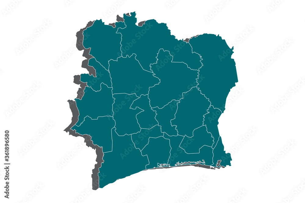 An Illustration on an Blue background of Cote Divoire, ivoryCoast map - blue pastel graphic background . Vector illustration eps 10. - Vector An Illustration on an Blue background of Cote Divoire, ivoryCoast map - blue pastel graphic background . Vector illustration eps 10. - Vector