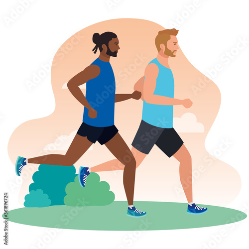 men jogging,people male running, men in sportswear jogging vector illustration design