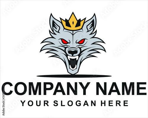 Cartoon Wolf Head Logo Vector