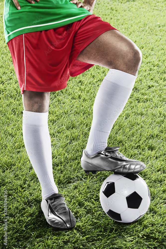 Iran soccer player ready for kick off Iran soccer player ready for kick off
