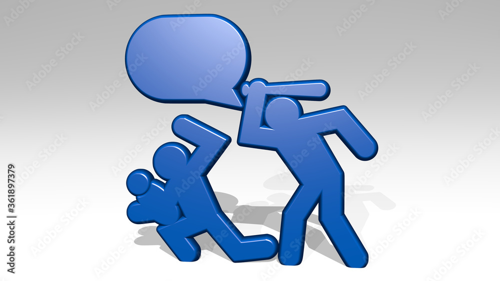 ATTACKING MAN WITH CHILD made by 3D illustration of a shiny metallic sculpture with the shadow on light background. animal and cartoon ATTACKING MAN WITH CHILD made by 3D illustration of a shiny metallic sculpture with the shadow on light background. animal and cartoon