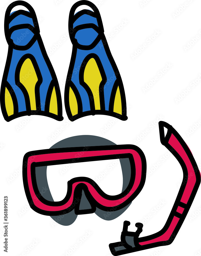 シュノーケルとめがねとあしひれのイラスト Stock Vector Adobe Stock シュノーケルとめがねとあしひれのイラスト Stock Vector Adobe Stock