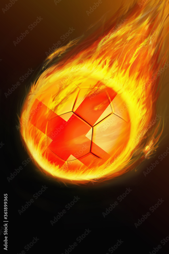 Flaming England soccer ball Flaming England soccer ball