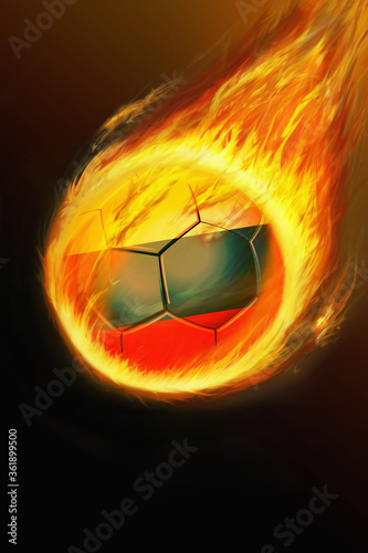Flaming Russia soccer ball © ImageHit
