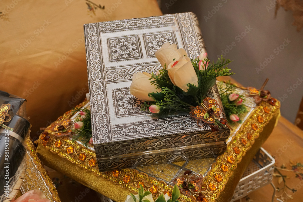 Картината върху платно Selective focus on Malay wedding dowry items