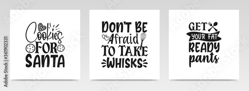 Pot holder quotes letter typography set illustration.