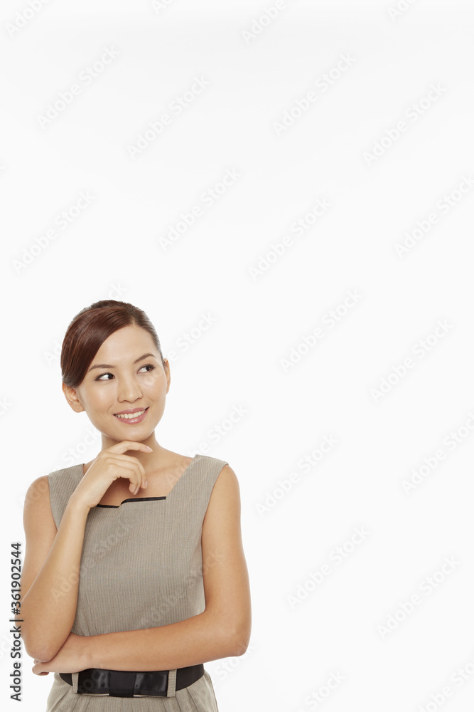 Cheerful woman smiling
