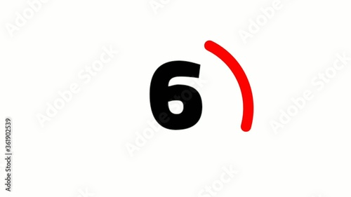 countdown motion graphic with white background