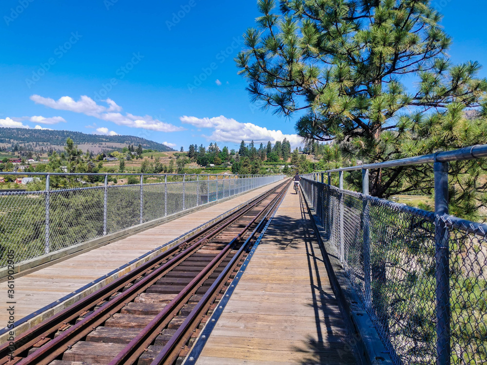 Cycling Trails KVR Kettle Valley Through Vineyards and Orchards Beautiful Landscapes Cycling Trails KVR Kettle Valley Through Vineyards and Orchards Beautiful Landscapes
