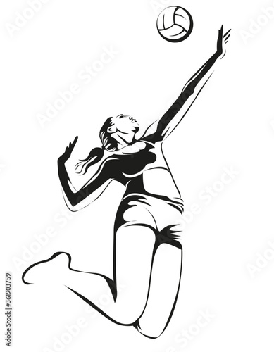 Woman Volleyball player, vector illustration