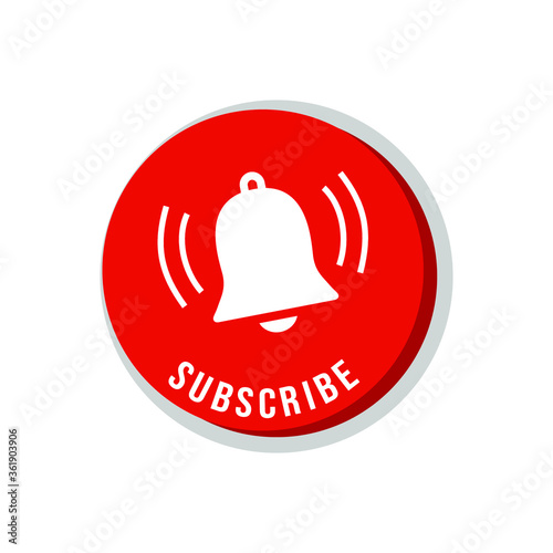 Subscribe icon button vector with white background