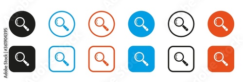 search icon collection, magnifier icon