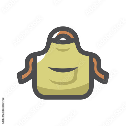 Apron with outsets and pockets Vector Cartoon illustration