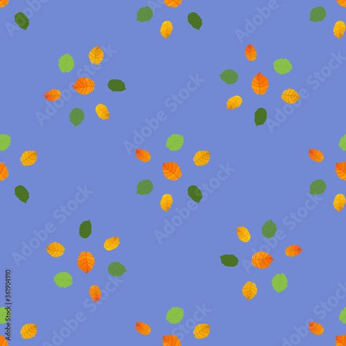 Vector seamless pattern with autumn leaves