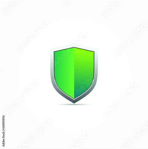 green shield vector illustration