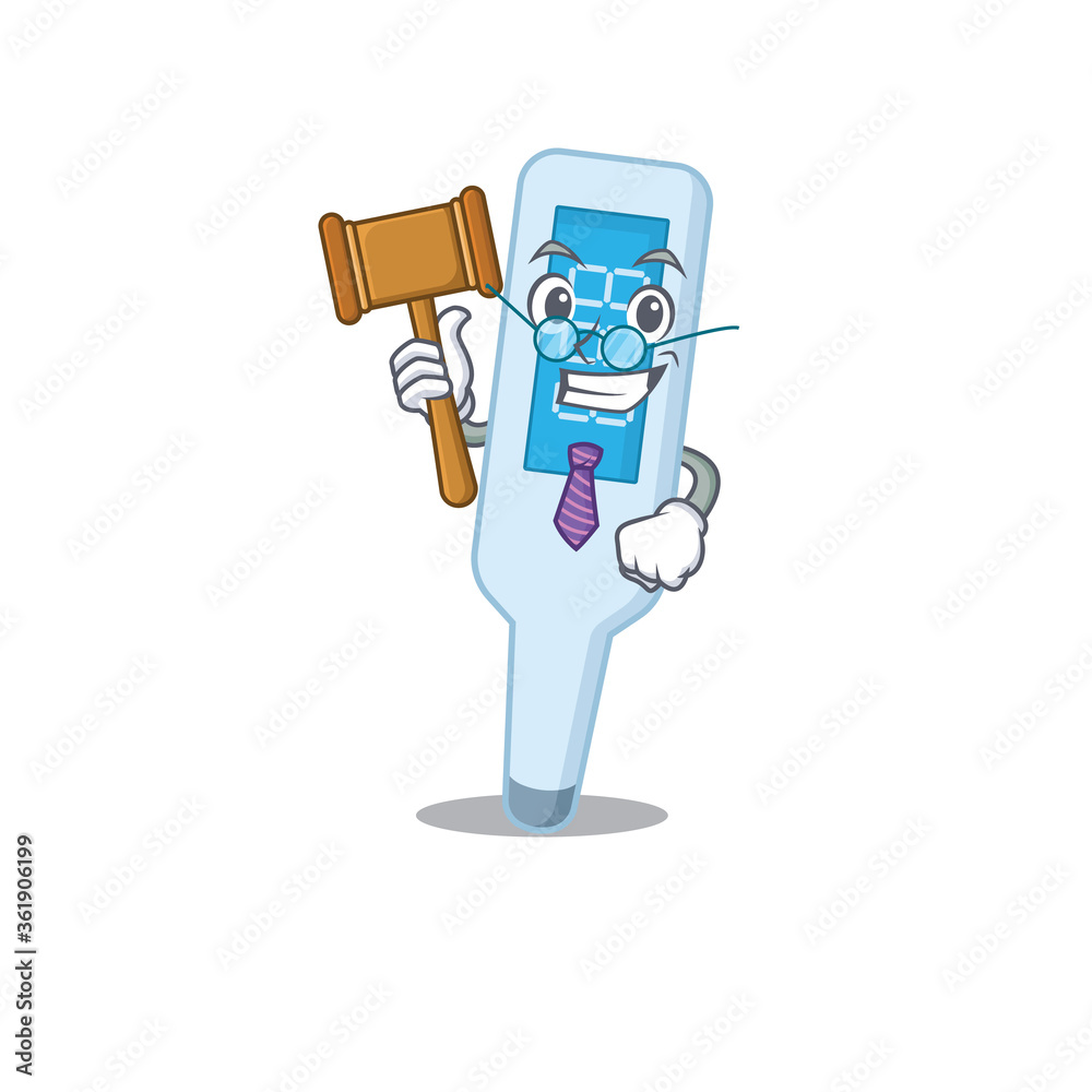 Φωτογραφία A judicious judge of digital thermometer caricature concept wearing glasses
