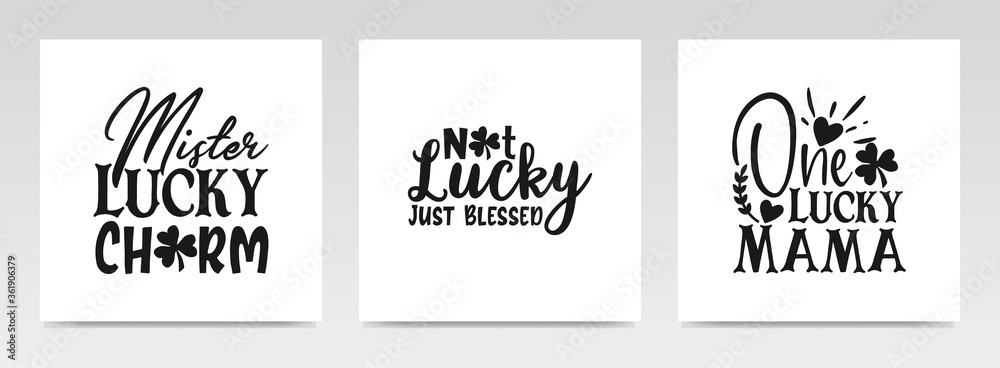 St patrick's day quotes letter typography set illustration. St patrick's day quotes letter typography set illustration.