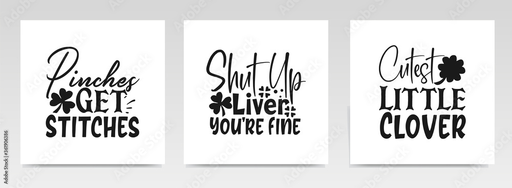St patrick's day quotes letter typography set illustration. St patrick's day quotes letter typography set illustration.